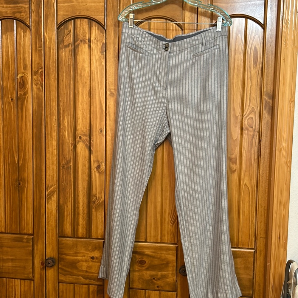 J Jill Linen Stretch, blue, pinstripe, pants, belt loops 4 pockets, sz 18, $18